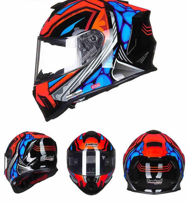 Bean's Moto Booth TANKED RACING™ children’s motorcycle helmet with colorful design and secure chin strap for kids' safety.