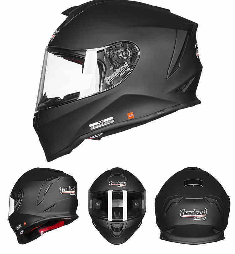 Children's motorcycle helmet by Bean's Moto Booth, TANKED RACING™ design, with colorful graphics and secure strap.