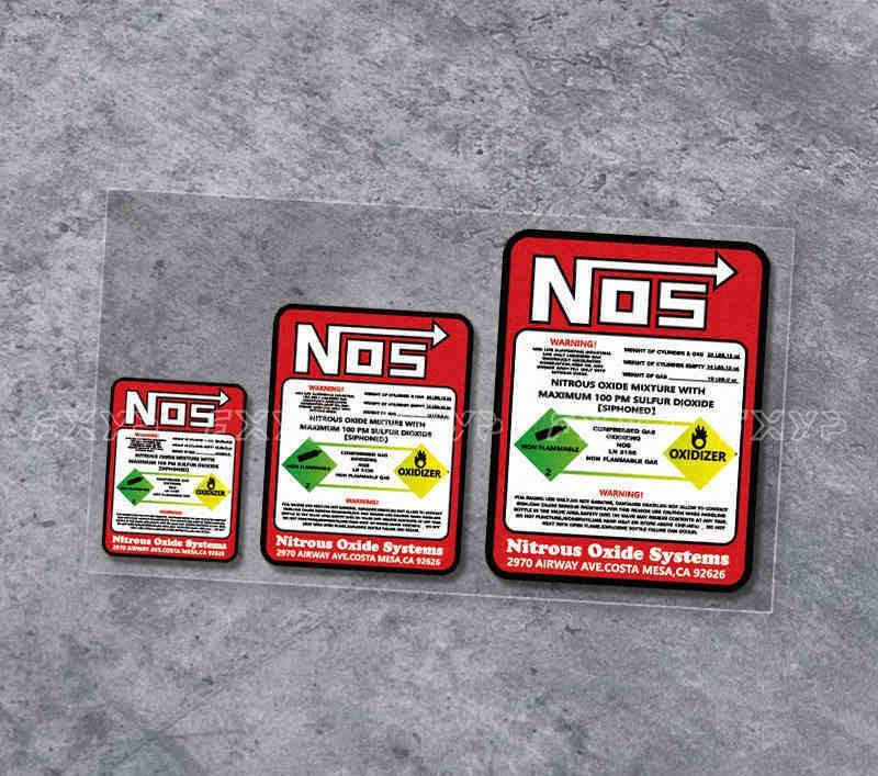 Decor NOS sticker by Bean's Moto Booth featuring vintage-style branding and bold graphics for motorcycle enthusiasts.