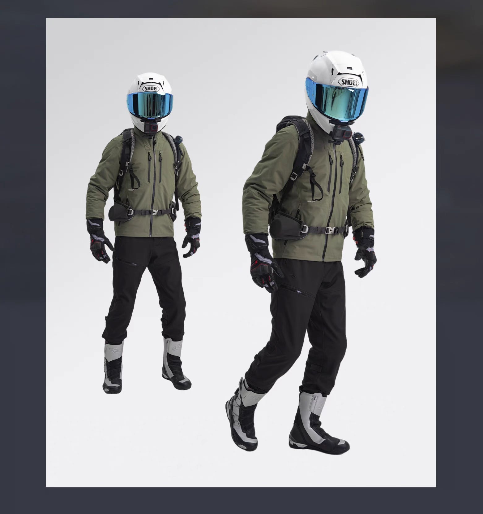 Bean's Moto Booth ASOBRO™ motorcycle jacket with windproof and waterproof D3O protection, featuring durable fabric and adjustable cuffs.