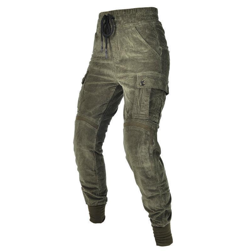 Loong Biker™ Women’s Kevlar Corduroy Motorcycle Pants from Bean's Moto Booth, featuring durable riding gear with reinforced Kevlar material.