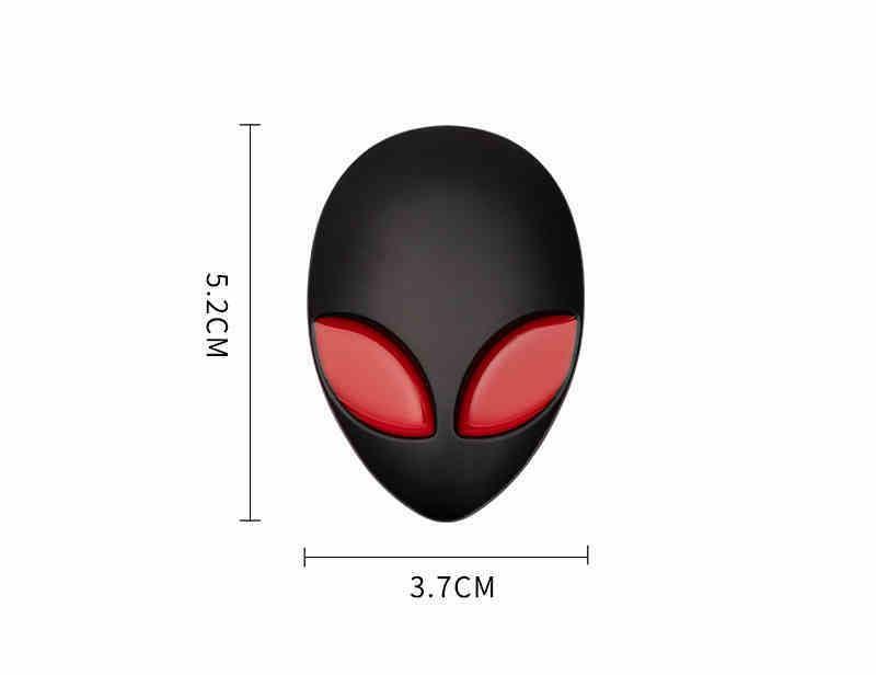 Alien metal emblem by Bean's Moto Booth featuring a detailed alien head design for motorcycle or vehicle decoration.