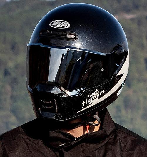 Decorative HVA™ Retro Full-Face Motorcycle Helmet by Bean's Moto Booth, featuring vintage-inspired design and detailed craftsmanship.