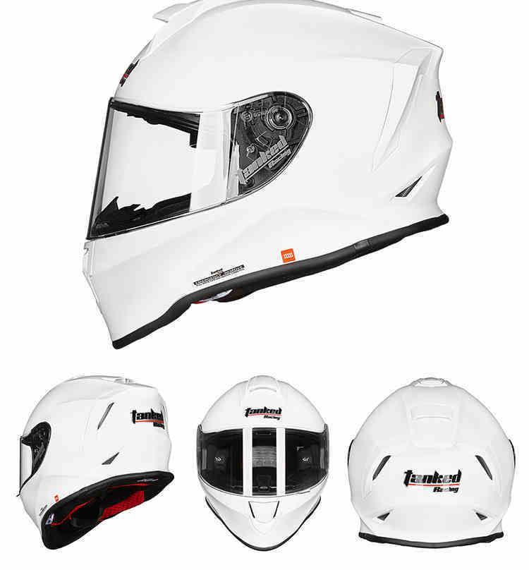 Children's motorcycle helmet from TANKED RACING™ by Bean's Moto Booth, featuring bright colors and secure chin strap.