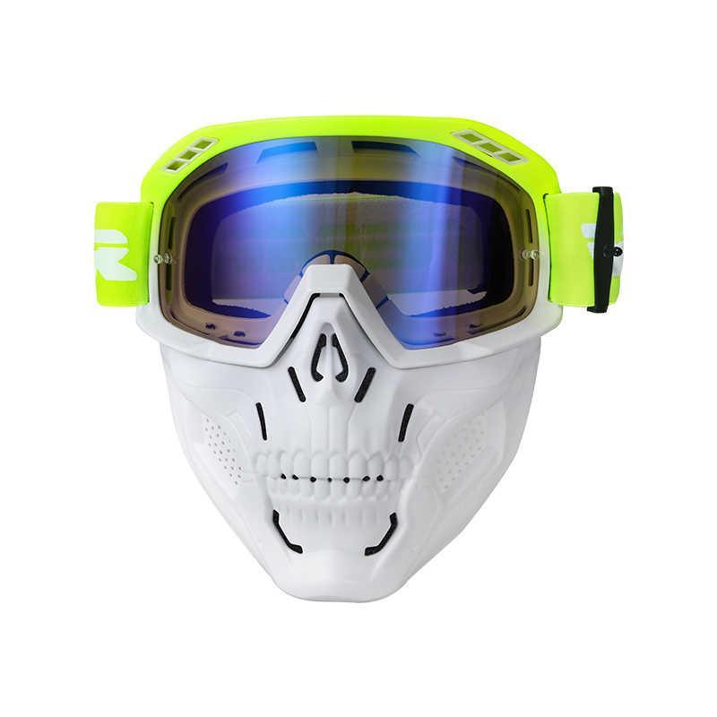 VEMAR™ off-road motorcycle goggles with windproof skull mask, clear lens and adjustable strap for riding protection.