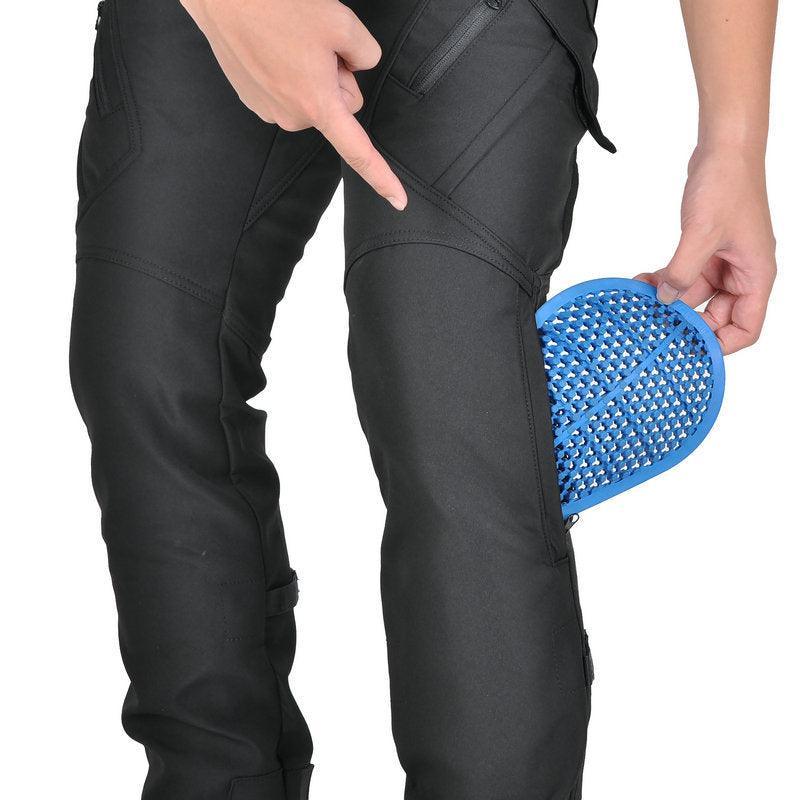 Men's functional winter motorcycle riding pants from Bean's Moto Booth with reinforced knees and insulated lining for cold weather riding.