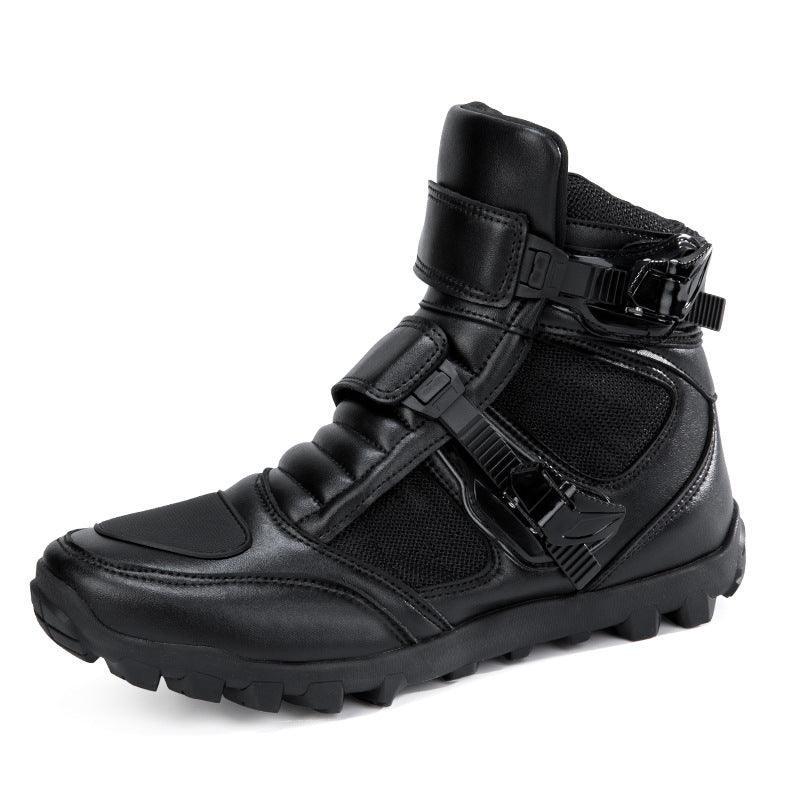 Bean's Moto Booth 4 Seasons™ TitanX motorcycle riding shoes with durable leather and protective features for safe riding.