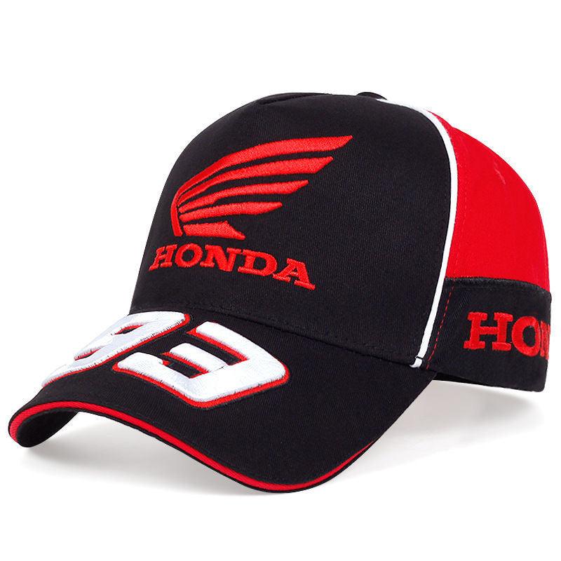 Decorative baseball cap from Bean's Moto Booth featuring a sport motorcycle design, perfect for motorcycle enthusiasts.