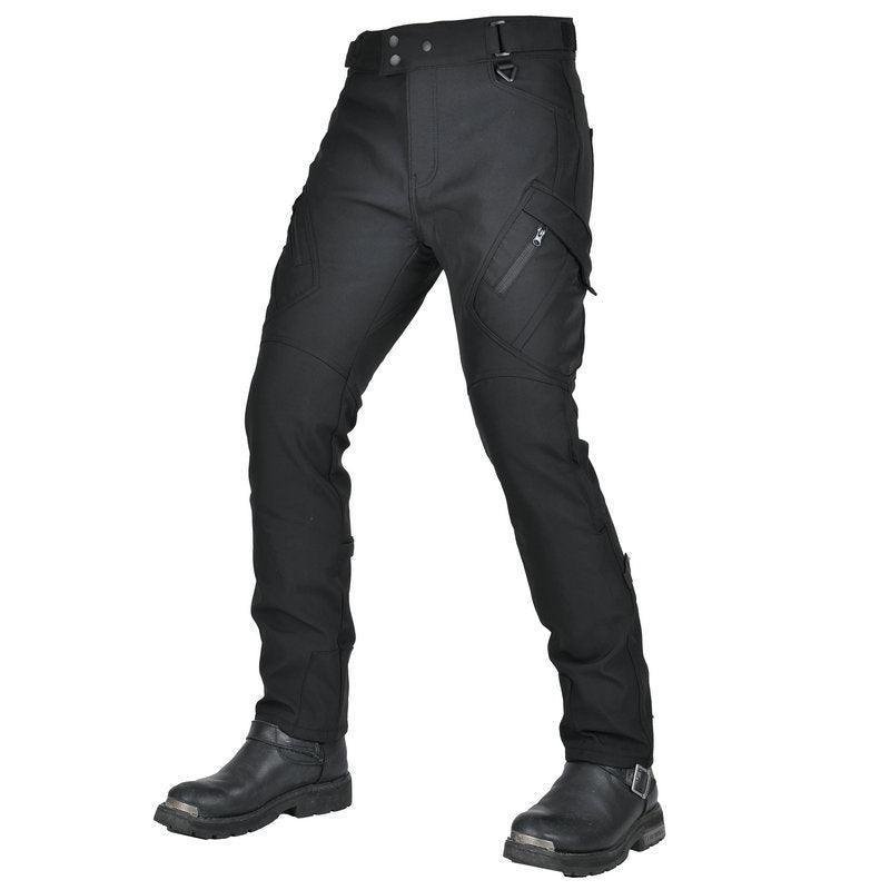 Men's Bean's Moto Booth functional winter motorcycle riding pants with reinforced knee areas and waterproof fabric for cold weather riding.