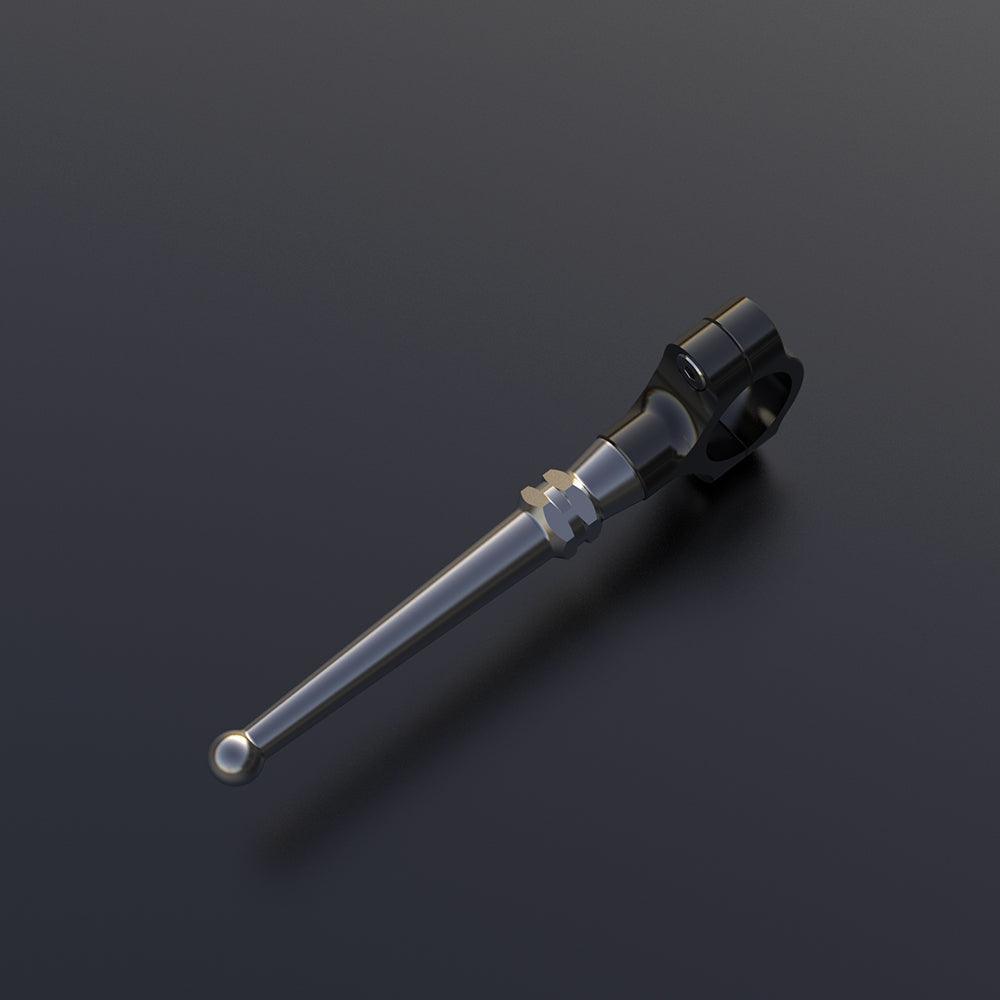 Aluminum alloy motorcycle kickstand extension rod by Bean's Moto Booth, enhances stability for motorcycle side stand.