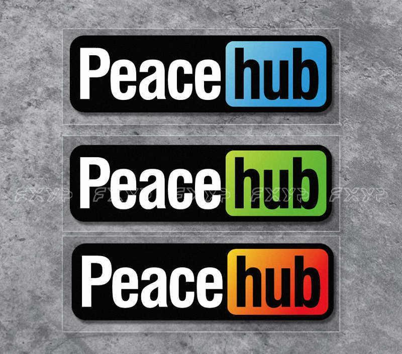 Peace Hub sticker from Bean's Moto Booth featuring a colorful, decorative design for wall or personal decor.