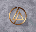 Linkin Park sticker used as decor, featuring band logo in black and white style, perfect for customizing laptops or notebooks.