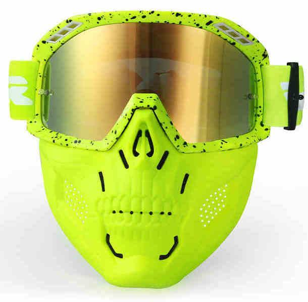 VEMAR™ off-road motorcycle goggles with windproof skull mask, clear lens, adjustable strap, and protective design for motocross riding