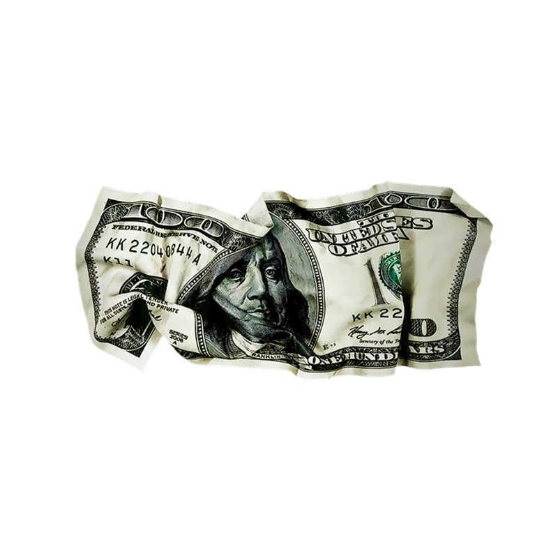 Wrinkled dollar bill sticker decor by Bean's Moto Booth, featuring a humorous, textured dollar design for wall or craft decoration.