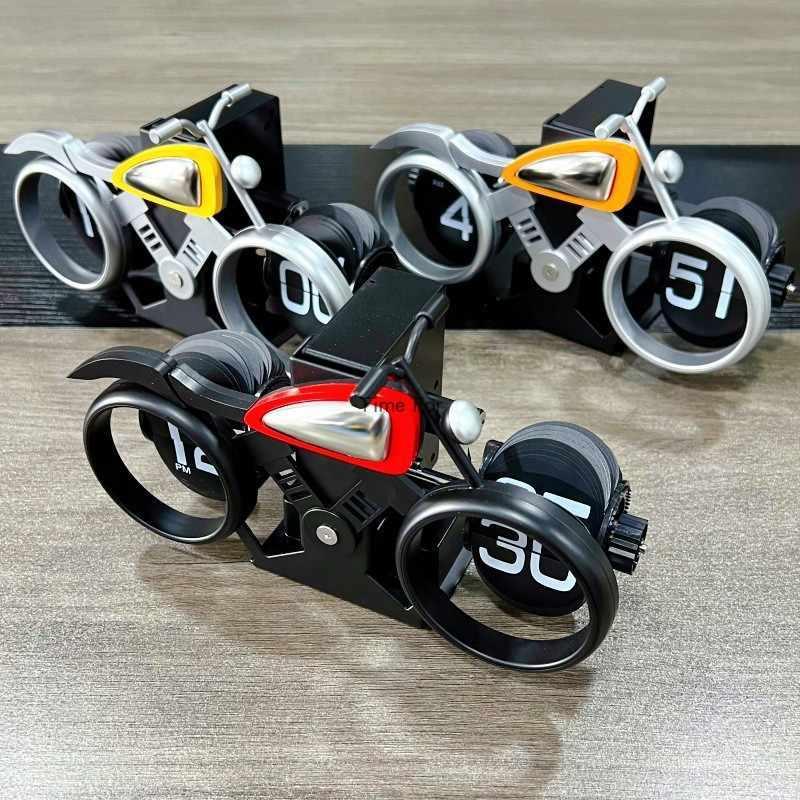 Vintage motorcycle-themed flip clock by Bean's Moto Booth with retro motorcycle design and classic flip clock features.
