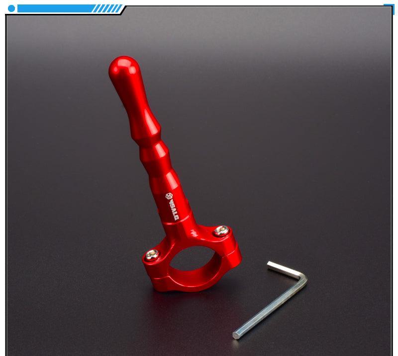 Aluminum alloy motorcycle kickstand extension rod by Bean's Moto Booth, designed for enhanced stability and support for motorcycle mods.