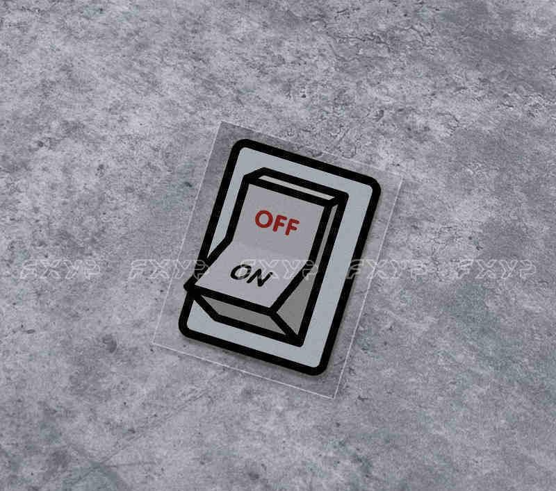Decorative simulated button sticker by Bean's Moto Booth, featuring realistic button design for creative home decor.