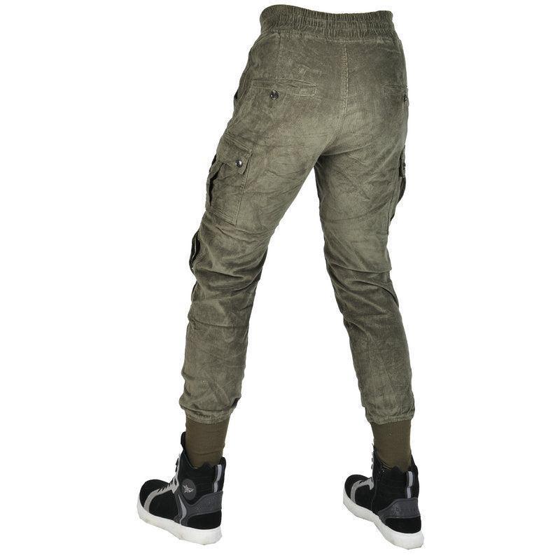 Men's LOONG BIKER™ Kevlar Corduroy Motorcycle Pants by Bean's Moto Booth, featuring durable fabric and a stylish riding design.