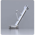 Stainless steel flip-flop motorcycle kickstand by Bean's Moto Booth, designed as a durable motorcycle mod for enhanced stability.