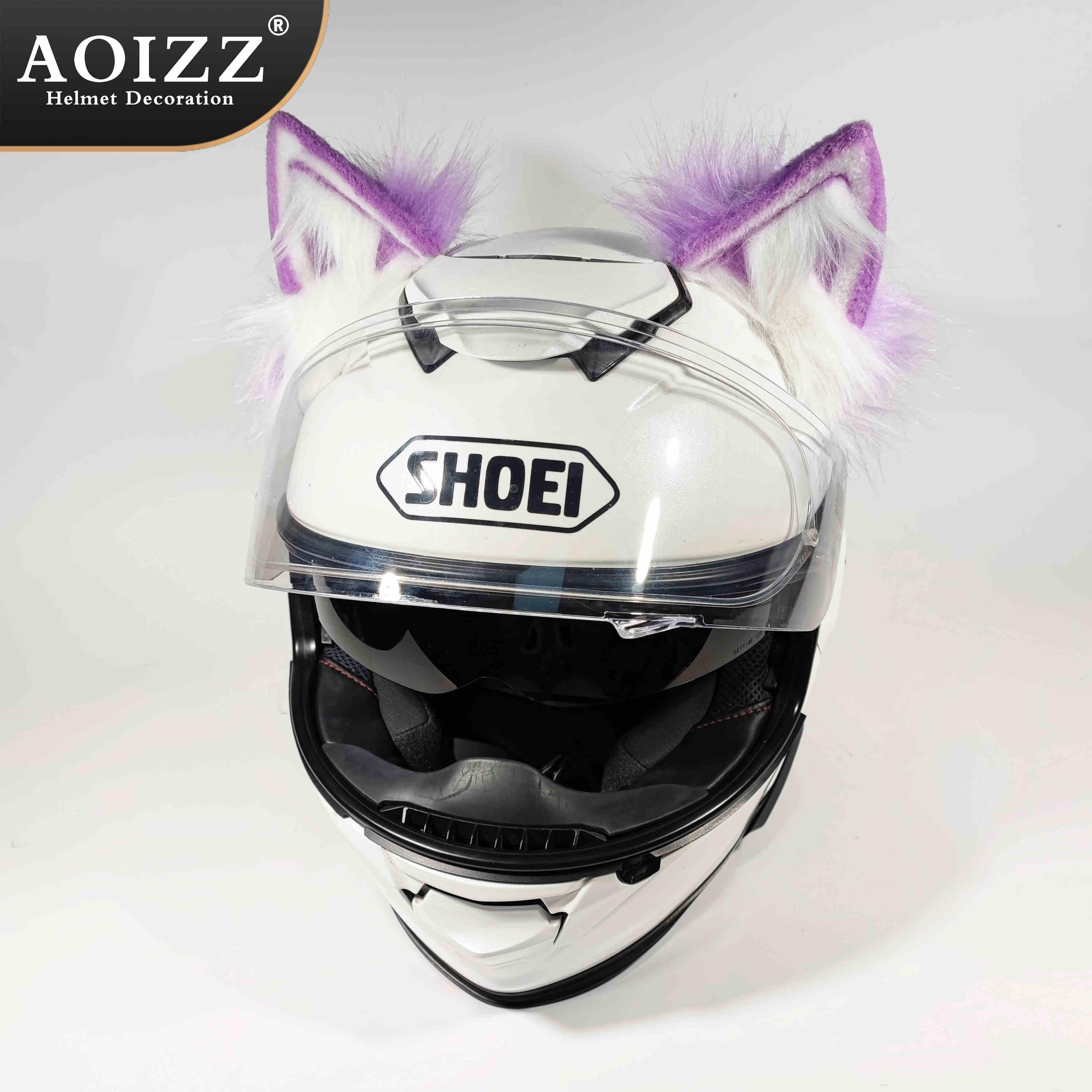 AOIZZ™ Handmade Cat Ear Helmet Decoration decor featuring cute cat ear design, ideal for motorcycle helmets, by Bean's Moto Booth