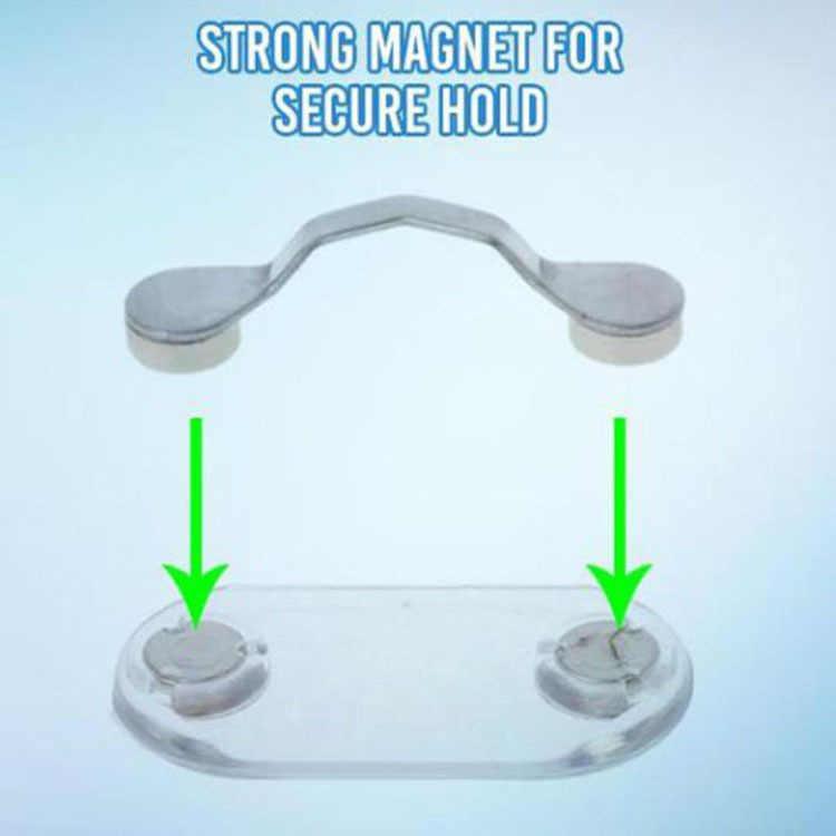 Magnetic eyeglass holder by Bean's Moto Booth, black with a sleek design for convenient, hands-free glasses storage.