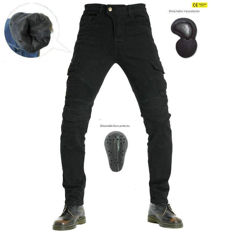 Bean's Moto Booth VOLERO™ Silent Thunder winter motorcycle riding pants with reinforced panels and thermal lining.
