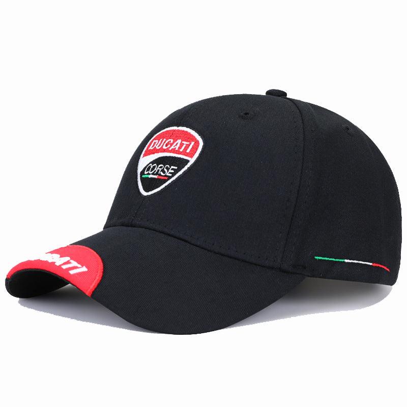 Decorative sport motorcycle baseball cap by Bean's Moto Booth, featuring a stylish design with motorcycle graphics and casual fit.
