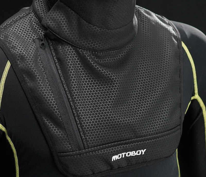 Bean's Moto Booth winter motorcycle windproof neck guard, black, snug fit, designed for cold weather riding comfort.