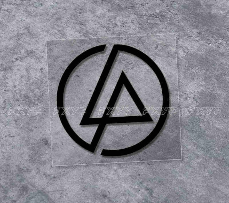 Linkin Park decal sticker by Bean's Moto Booth, featuring bold band logo design for decor and personalization.