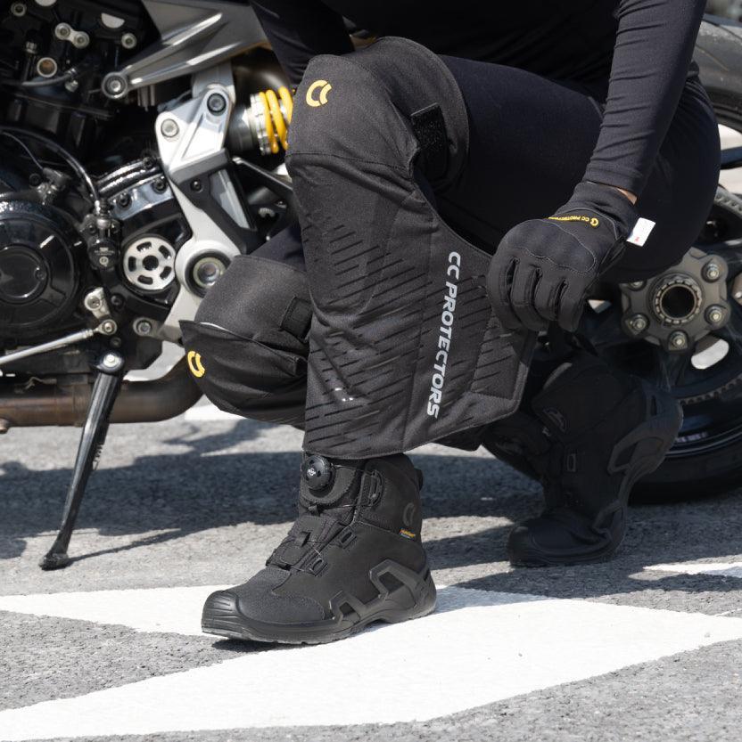 Insulated CC™ Motorcycle Winter Knee Pads by Bean's Moto Booth, designed as durable motorcycle accessories for cold weather riding.