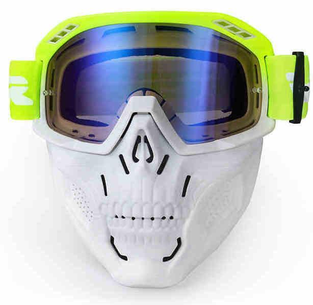VEMAR™ off-road motorcycle goggles with windproof skull mask, featuring clear lens and adjustable strap for protection.