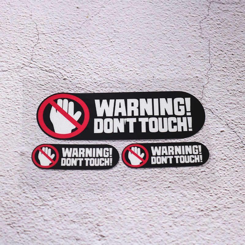 Decorative "WARNING DON’T TOUCH" sticker by Bean's Moto Booth, 3-in-1 design, featuring bold black and yellow warning graphic.