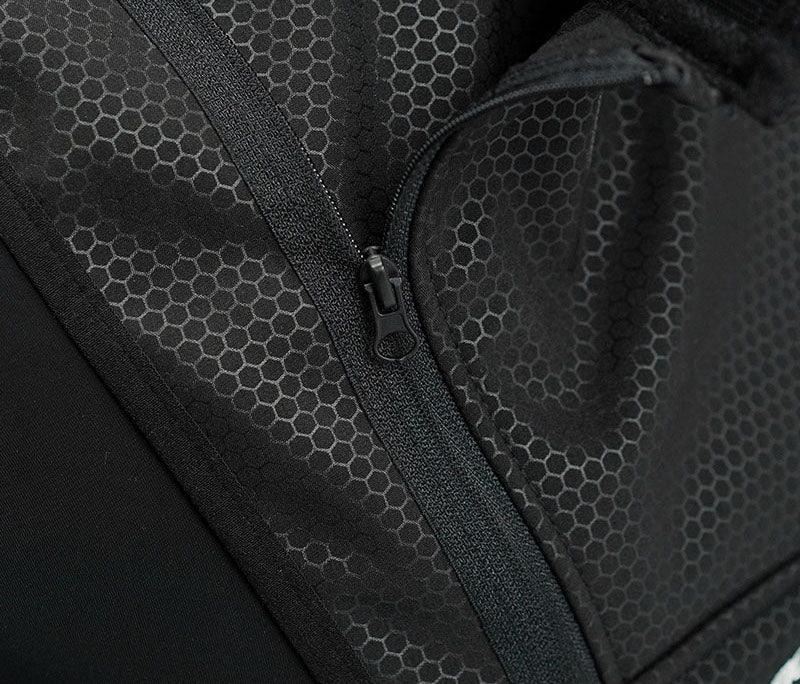 Winter motorcycle windproof neck guard from Bean's Moto Booth, showing a close-up of the black neck protector on a rider.