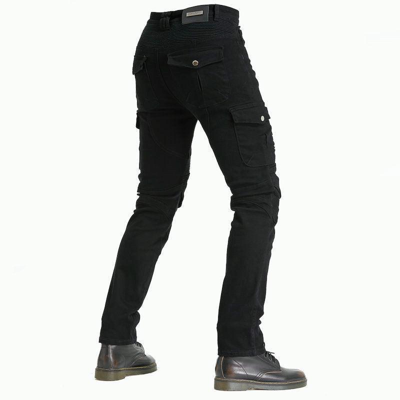 Bean's Moto Booth VOLERO™ Silent Thunder winter motorcycle riding pants, black waterproof motorcycle pants with reinforced knee padding.