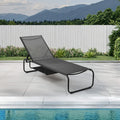 Ainfox Patio Chaise Lounge Chair, 5 Adjustable Positions Outdoor Recliner with Hidden Storage, Breathable Textilene Fabric Steel Frame