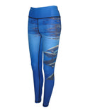 All sport leggings featuring a porpoises ocean print pattern by Cognito Brands, Inc., displayed on a model.