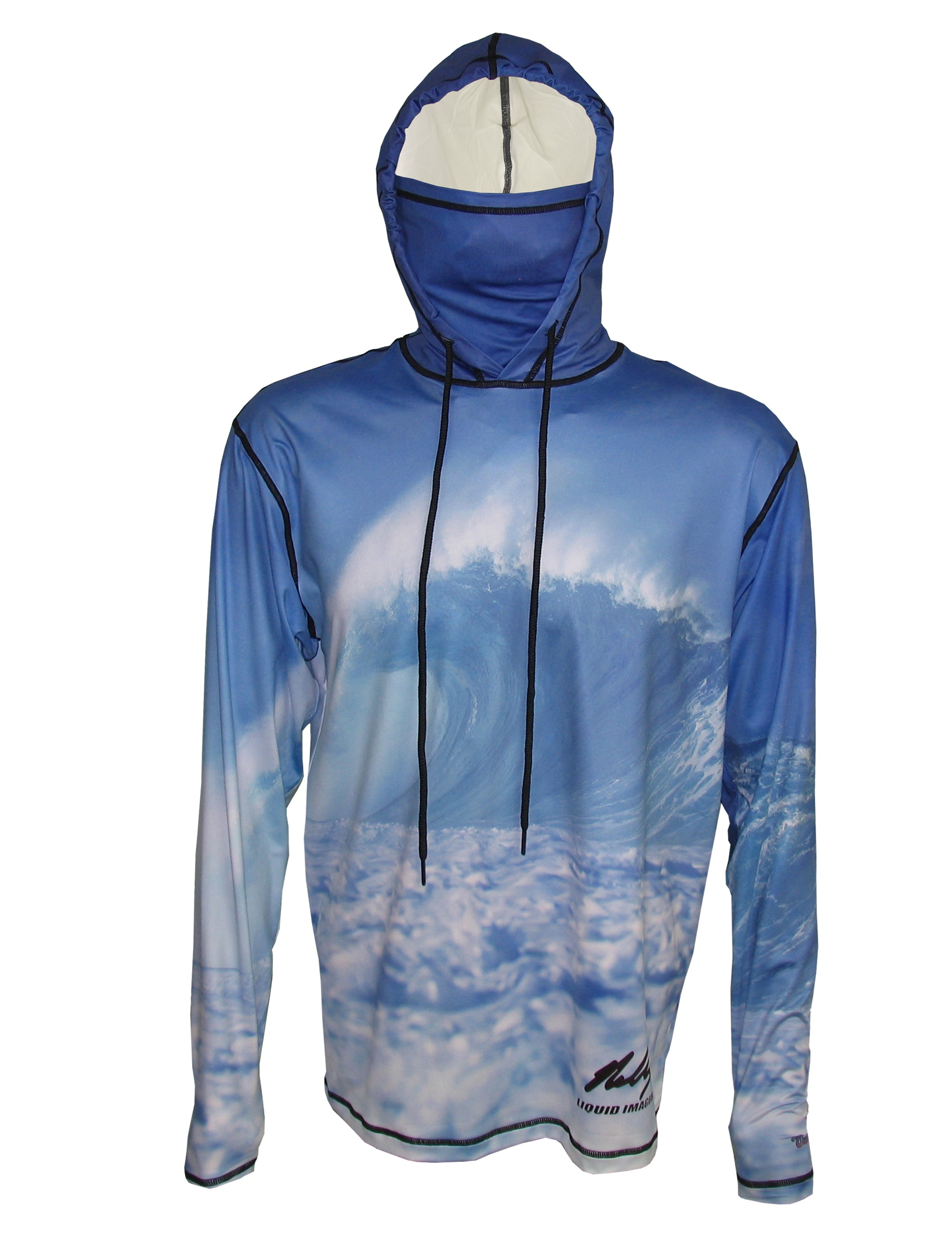 Blue Wave Ocean Graphic Hoodie from Sunpro Hoodies by Cognito Brands, Inc., showing a front view with blue wave design.