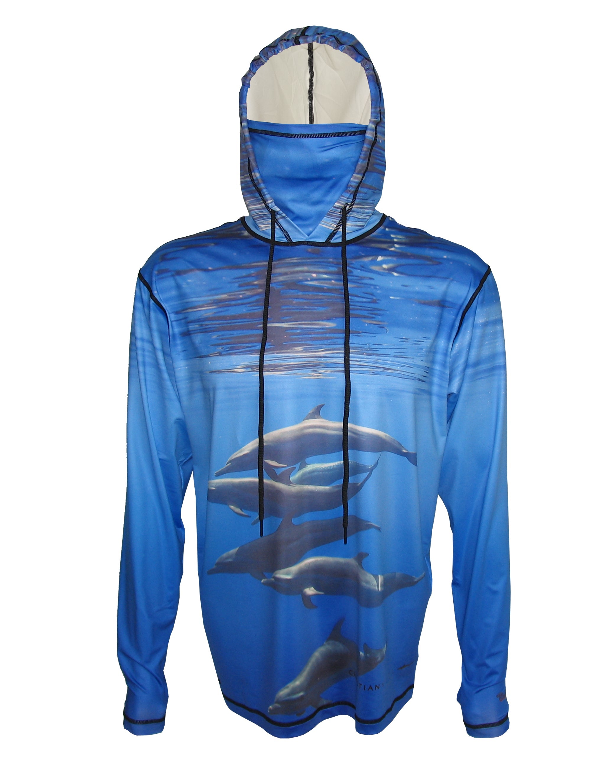 Lightweight ocean-themed hoodie with porpoise graphic from Sunpro Hoodies by Cognito Brands, Inc., showing the front design.