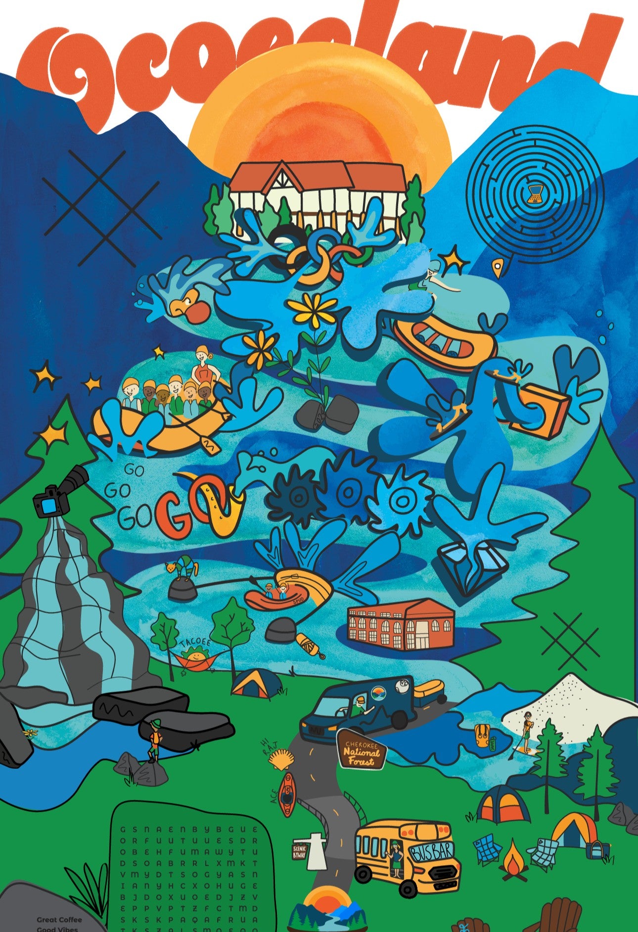 Ocoeeland - Illustrated River Map | Digital Download