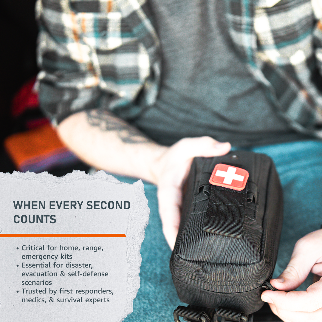 Emerge Survival On-Hand First Aid Kit, compact design with essential medical supplies for emergencies and outdoor use.