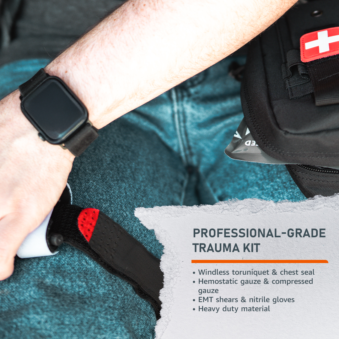 On-Hand First Aid Kit by Emerge Survival, featuring essential medical supplies in a compact, portable case.
