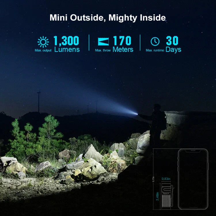 OLIGHT BATON4KITOG Baton 4 Powerful EDC Flashlight 1300 Lumens - Orange-Premium (With Charging Case) - OVERLANDERS Outfitter