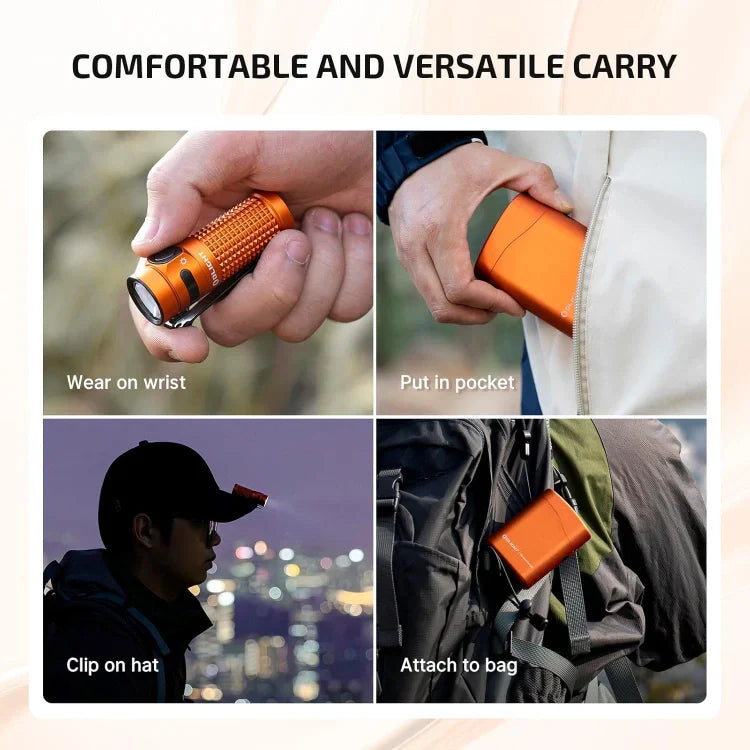OLIGHT BATON4KITOG Baton 4 Powerful EDC Flashlight 1300 Lumens - Orange-Premium (With Charging Case) - OVERLANDERS Outfitter