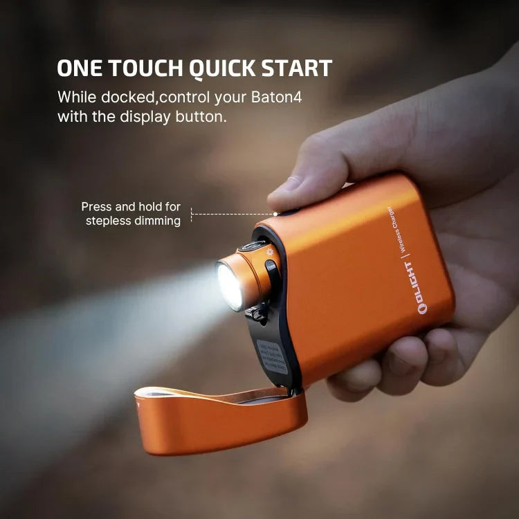 OLIGHT BATON4KITOG Baton 4 Powerful EDC Flashlight 1300 Lumens - Orange-Premium (With Charging Case) - OVERLANDERS Outfitter