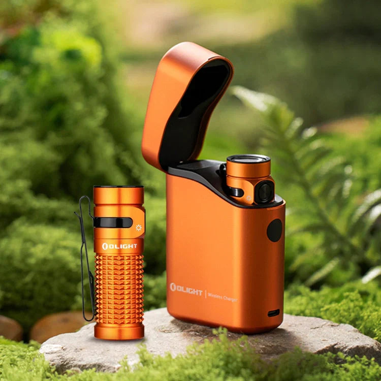 OLIGHT BATON4KITOG Baton 4 Powerful EDC Flashlight 1300 Lumens - Orange-Premium (With Charging Case) - OVERLANDERS Outfitter