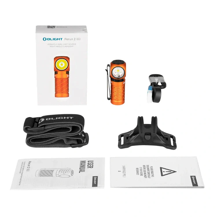 OLIGHT PERUN2MINIOG Perun 2 Mini LED Rechargeable Headlamp - Orange - OVERLANDERS Outfitter