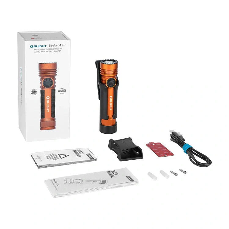 OLIGHT SEEKER4PROOG Seeker 4 Pro High Power Flashlight - Orange CW(5700~7000K) - OVERLANDERS Outfitter