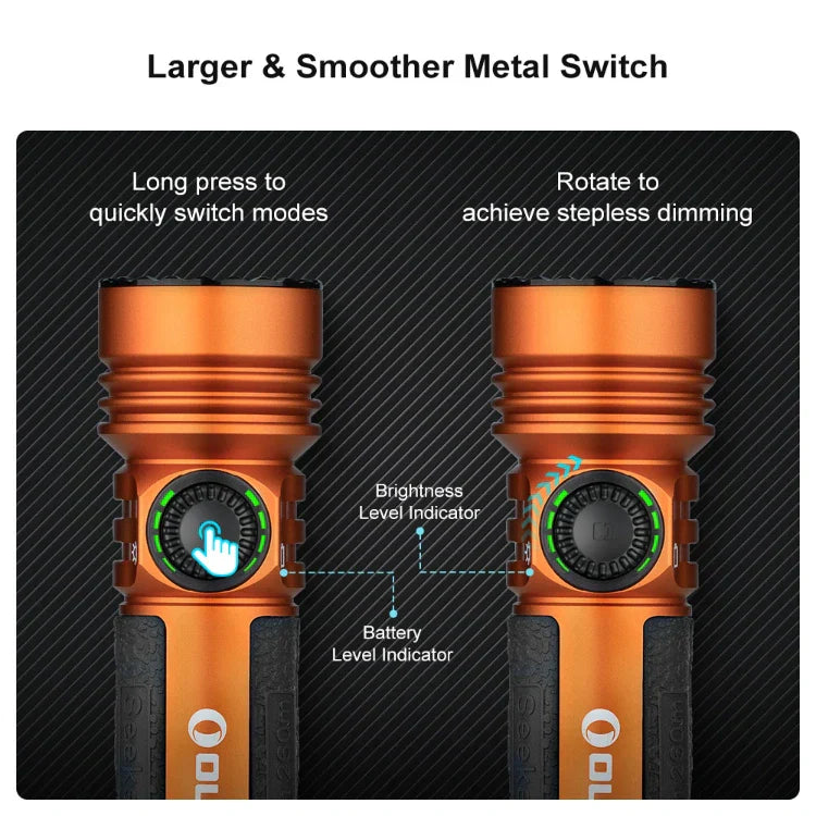 OLIGHT SEEKER4PROOG Seeker 4 Pro High Power Flashlight - Orange CW(5700~7000K) - OVERLANDERS Outfitter