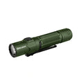 OLIGHT Warrior 3S high beam tactical flashlight in OD green, rugged design with textured grip and adjustable focus.