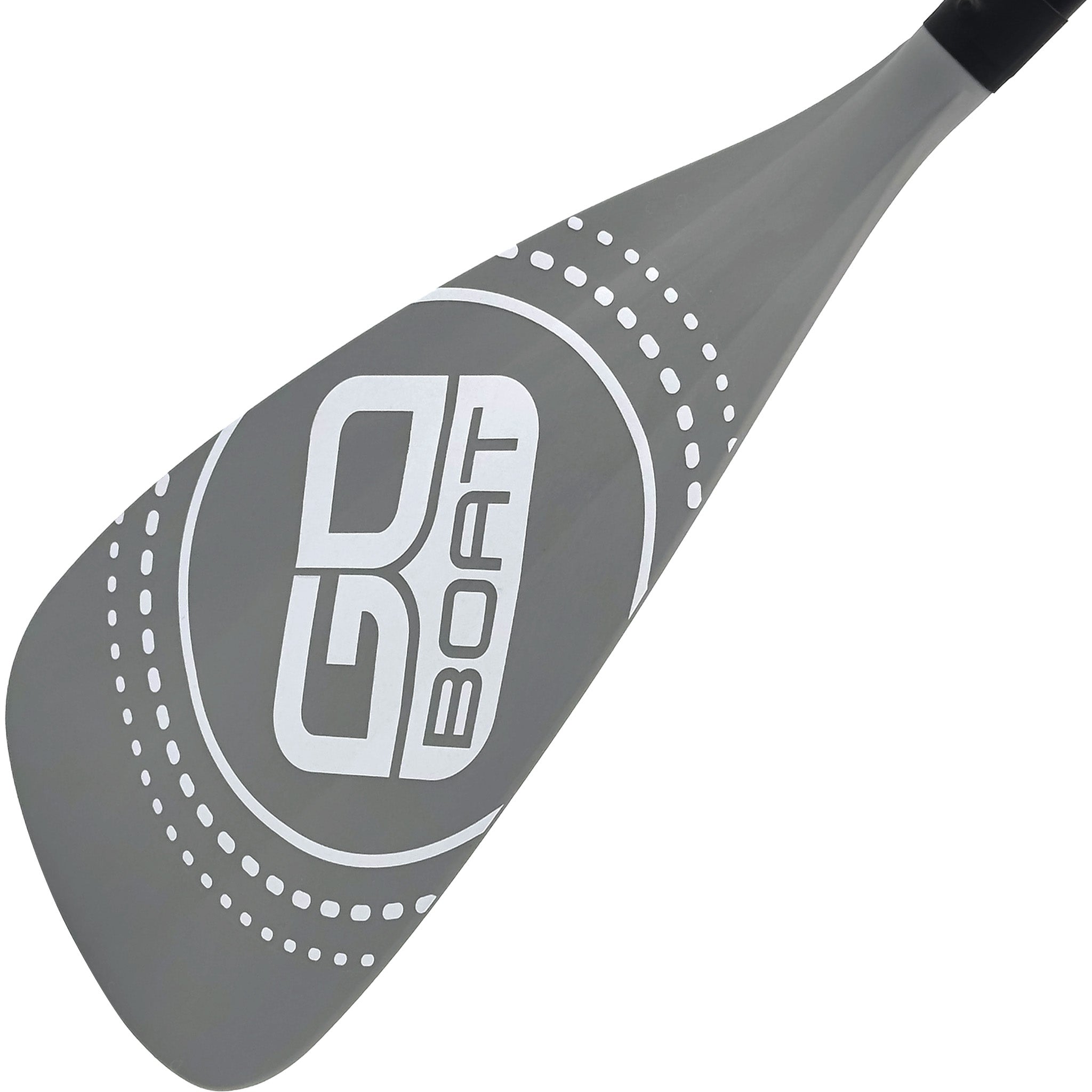 Three-piece GoBoat oar with wooden handle and metal collar, suitable for rowing or boating activities.